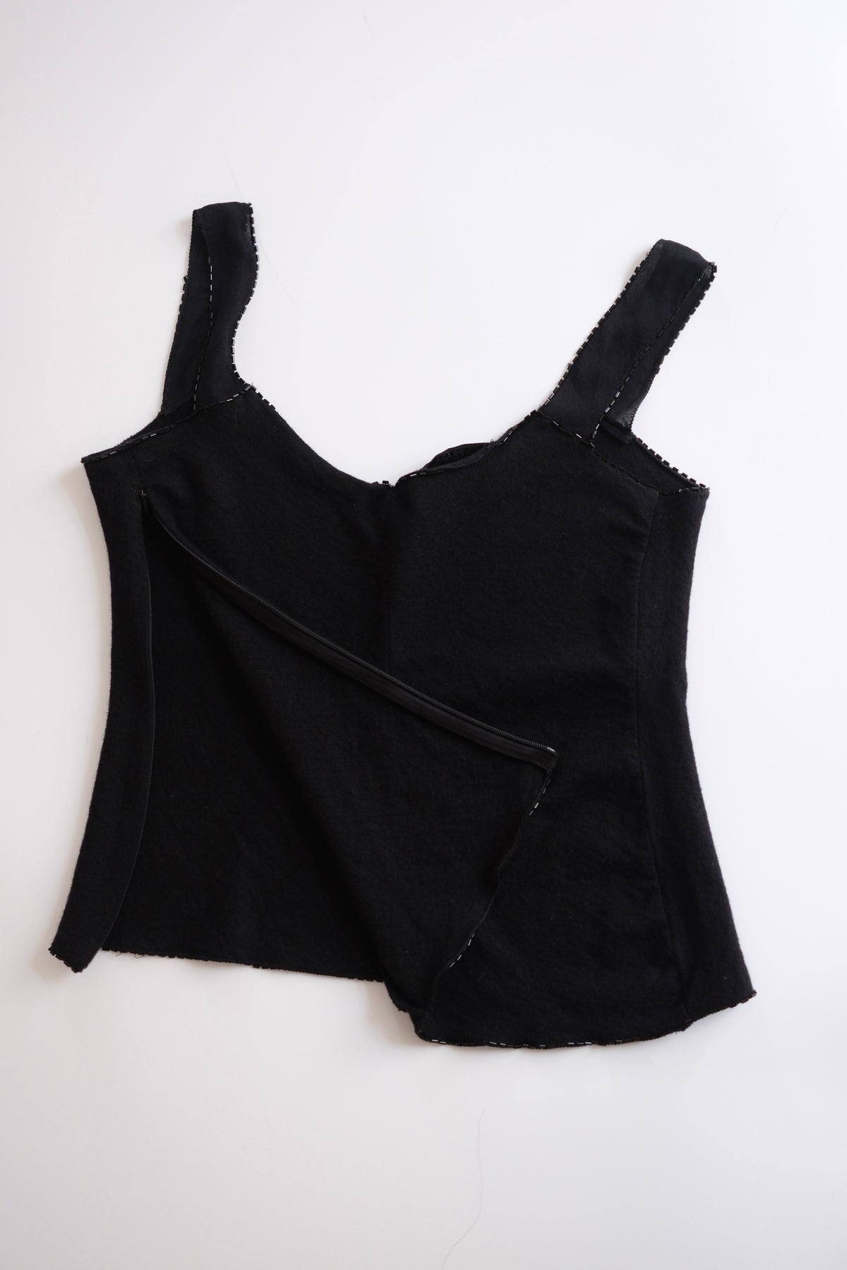 Prada FW 1997 beaded wool and silk top