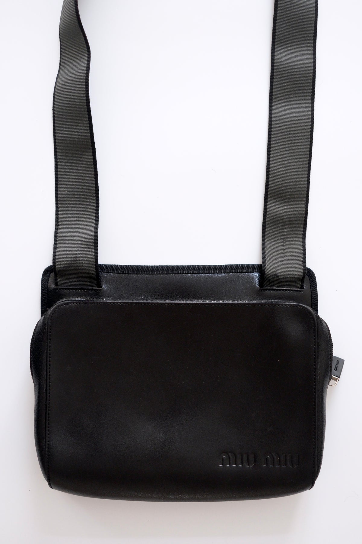 Miu Miu FW 1999 black leather crossbody bag