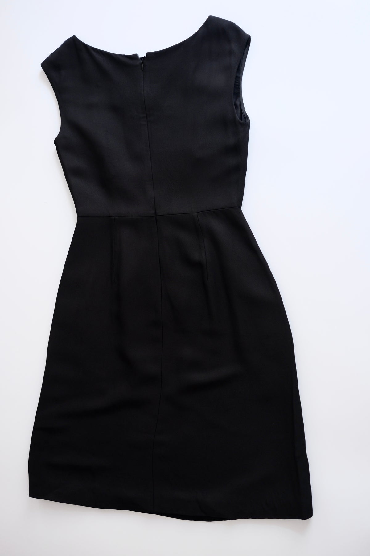 2000s Prada tailored black shift midi dress