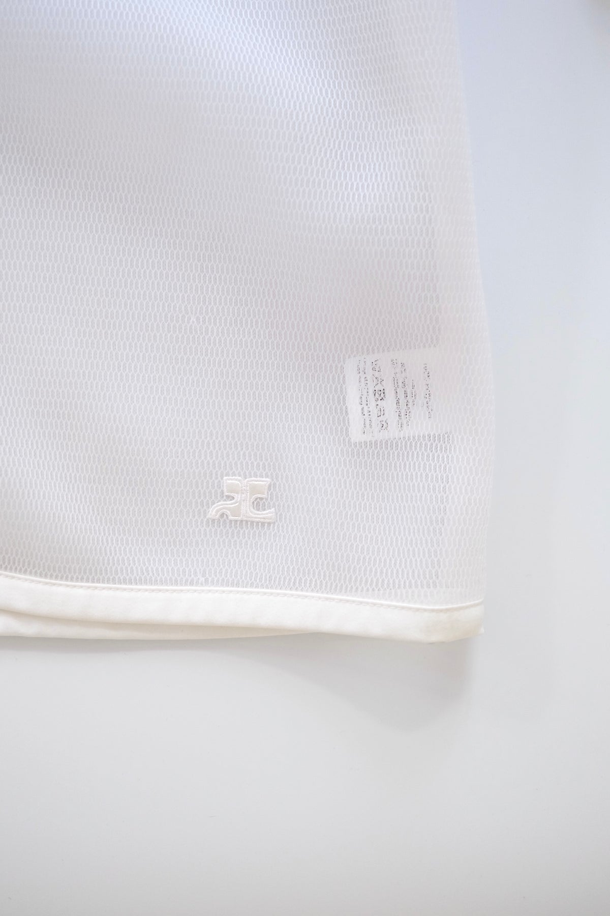 Vintage Courrèges off white mesh zip-up jacket