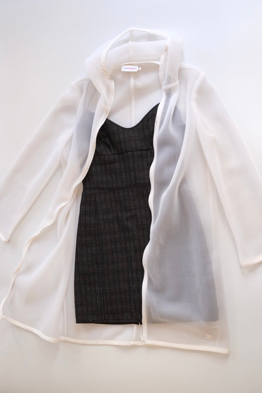Vintage Courrèges off white mesh zip-up jacket