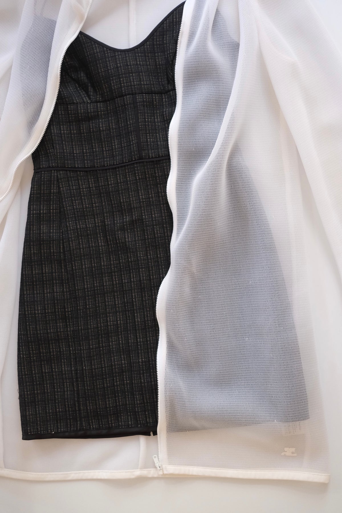 Vintage Courrèges off white mesh zip-up jacket