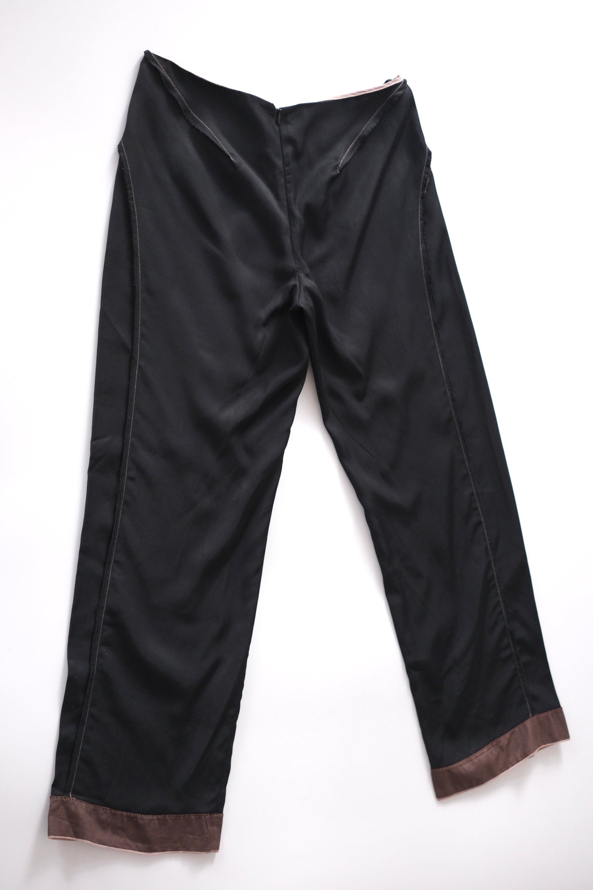 2000s Miu Miu low-waisted straight cut cropped black trousers