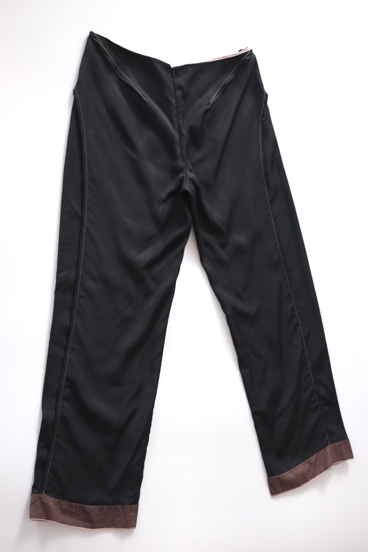 2000s Miu Miu low-waisted straight cut cropped black trousers