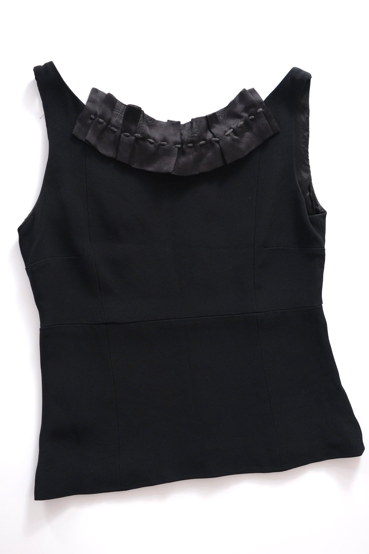 2000s Miu Miu black blouse with silk apliqué