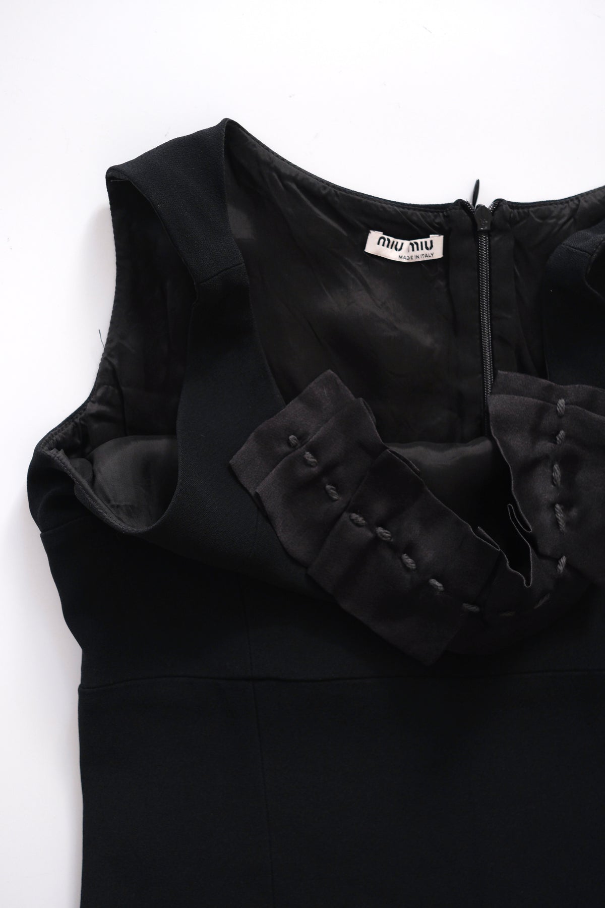 2000s Miu Miu black blouse with silk apliqué