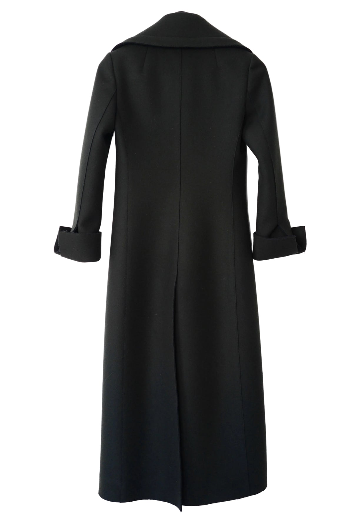 Calvin Klein Collection FW 2015 dark green wool tailored coat