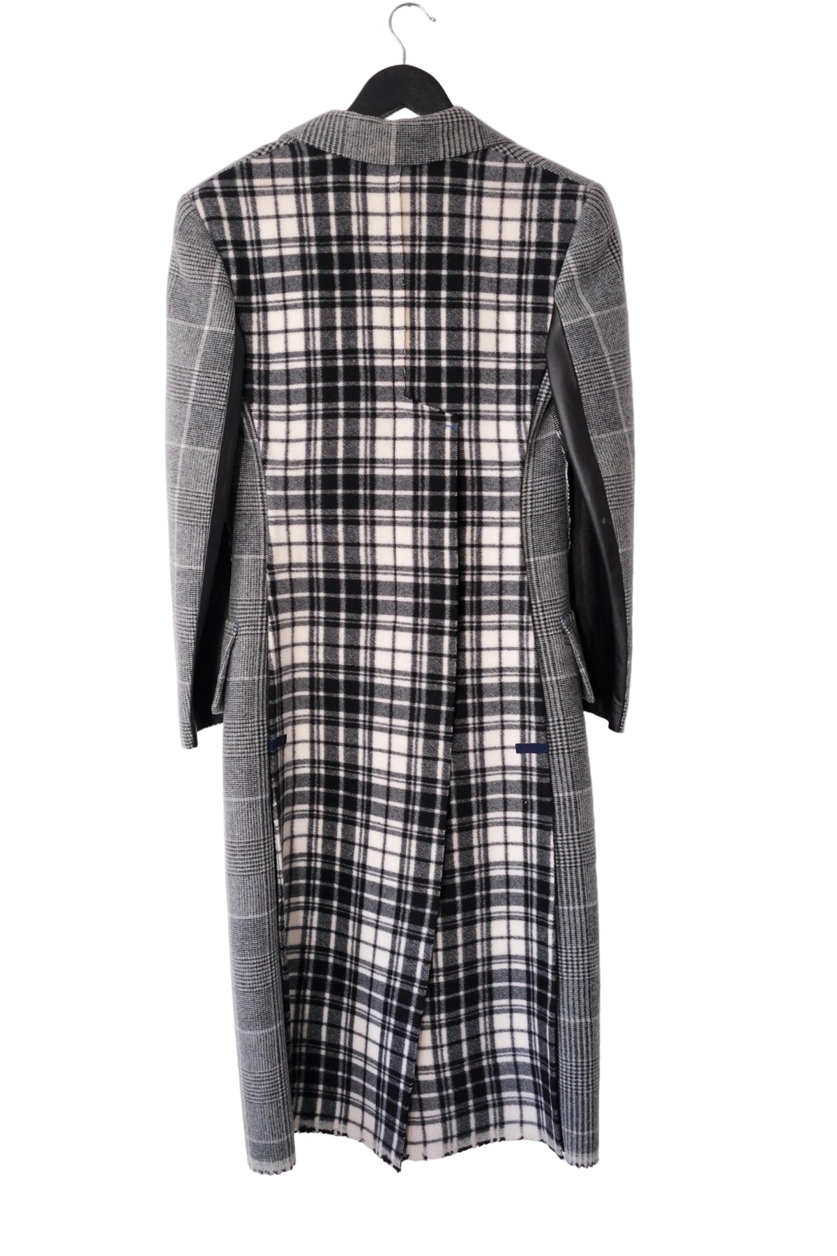 Calvin Klein Collection tailored checked grey coat with contrasting back