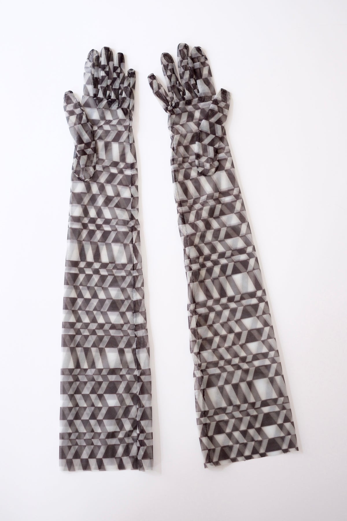 Missoni mesh opera gloves with geometric pattern