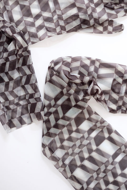 Missoni mesh opera gloves with geometric pattern