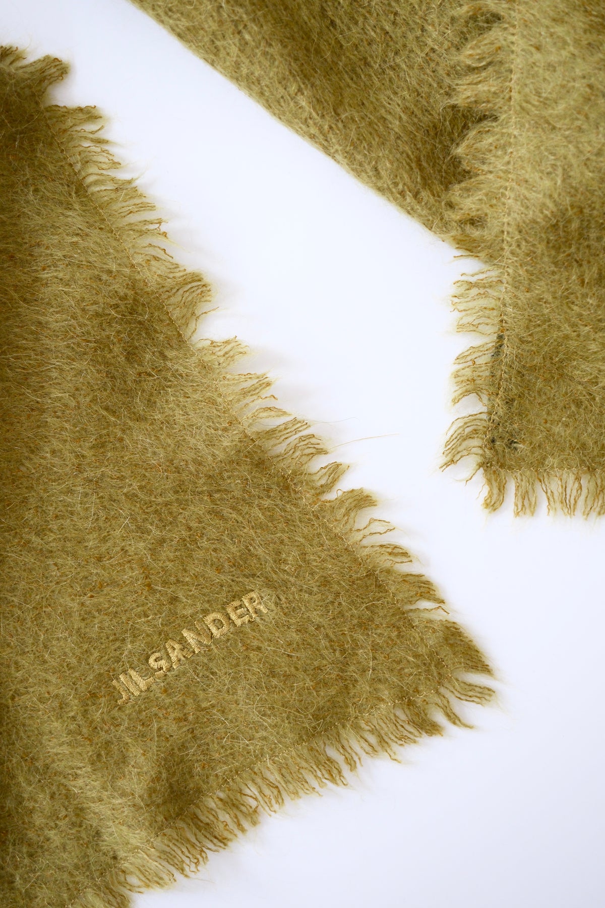 Jil Sander olive green mohair scarf