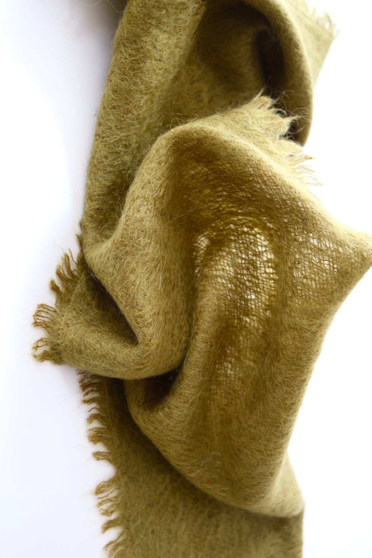 Jil Sander olive green mohair scarf