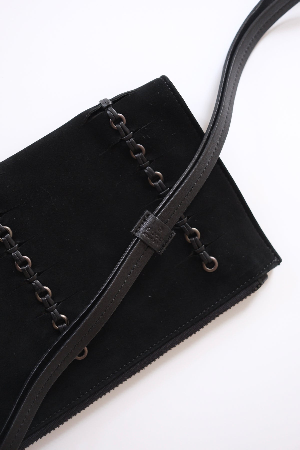 Gucci by Tom Ford black suede clutch bag