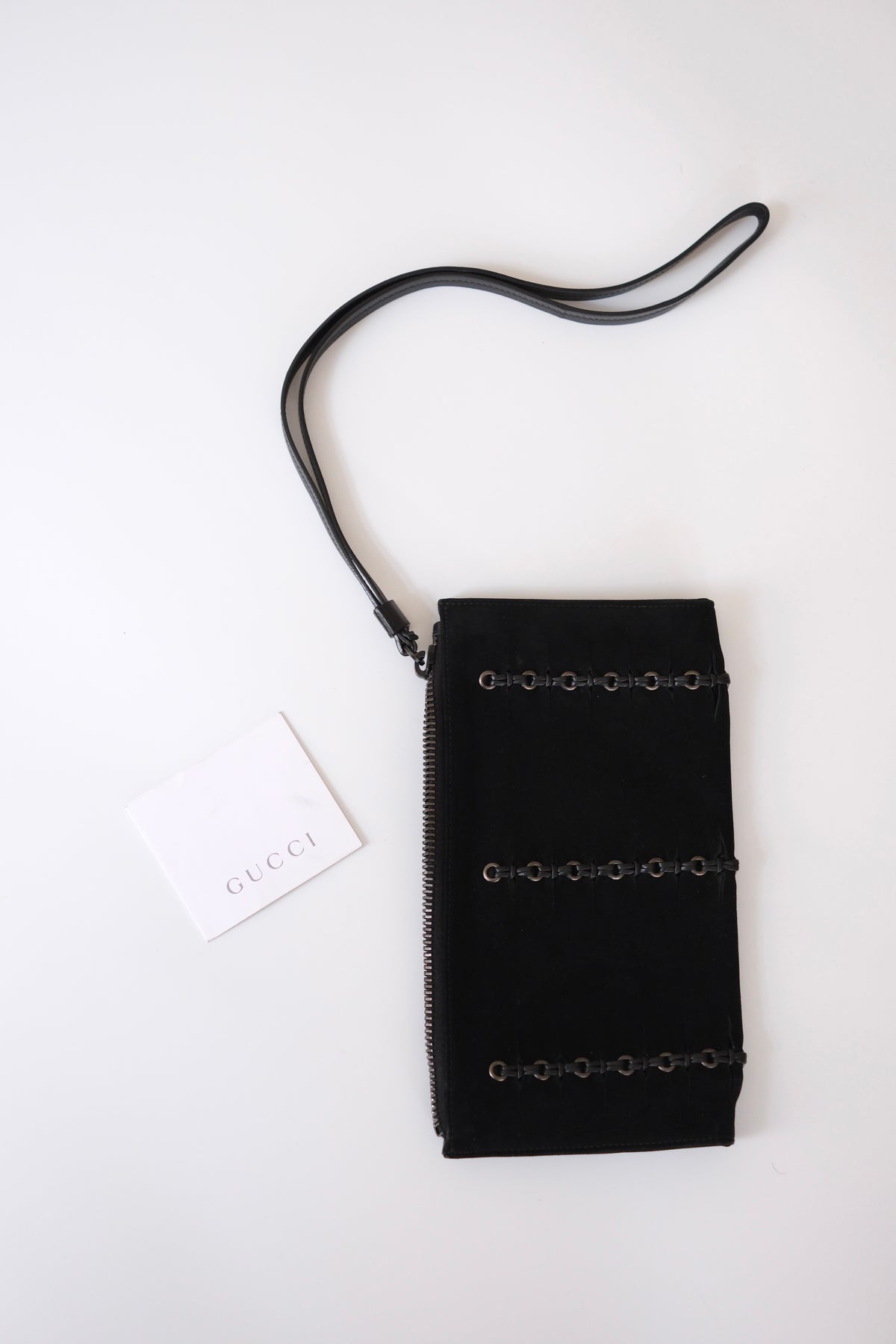 Gucci by Tom Ford black suede clutch bag