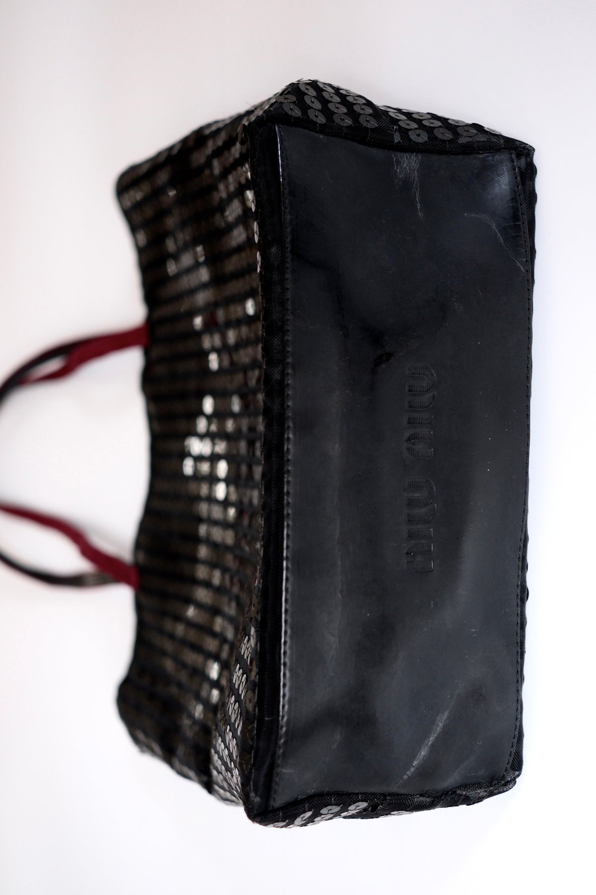 Miu Miu FW 1998 black sequin bucket bag