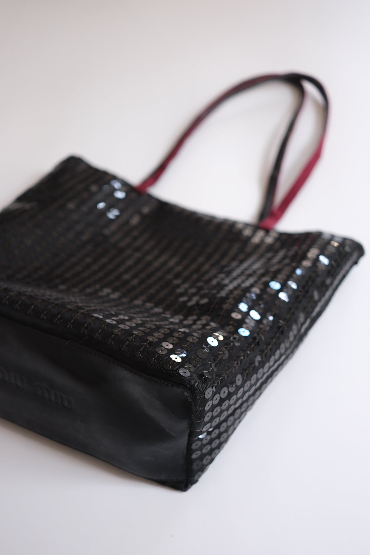 Miu Miu FW 1998 black sequin bucket bag