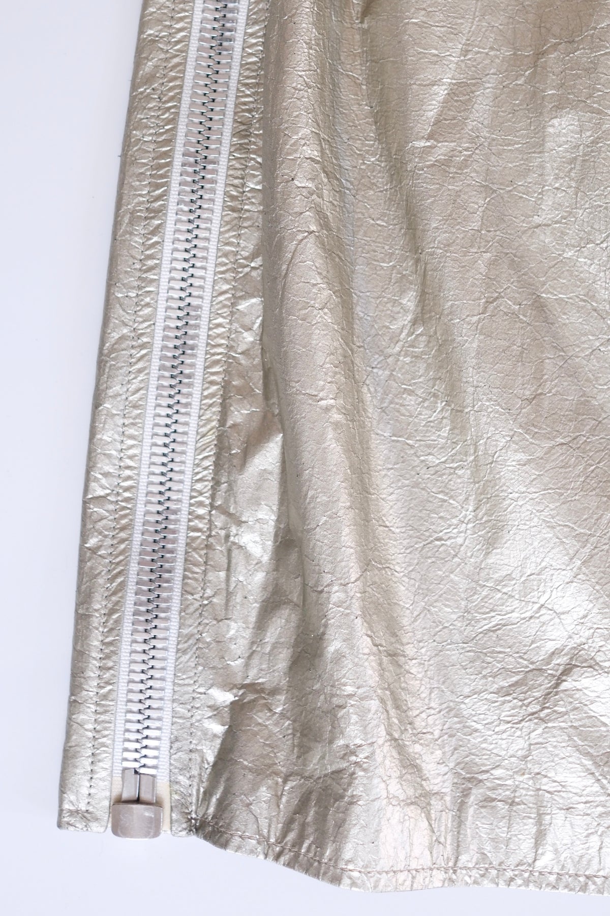 Vintage Courrèges metallic leather zip-up mini skirt