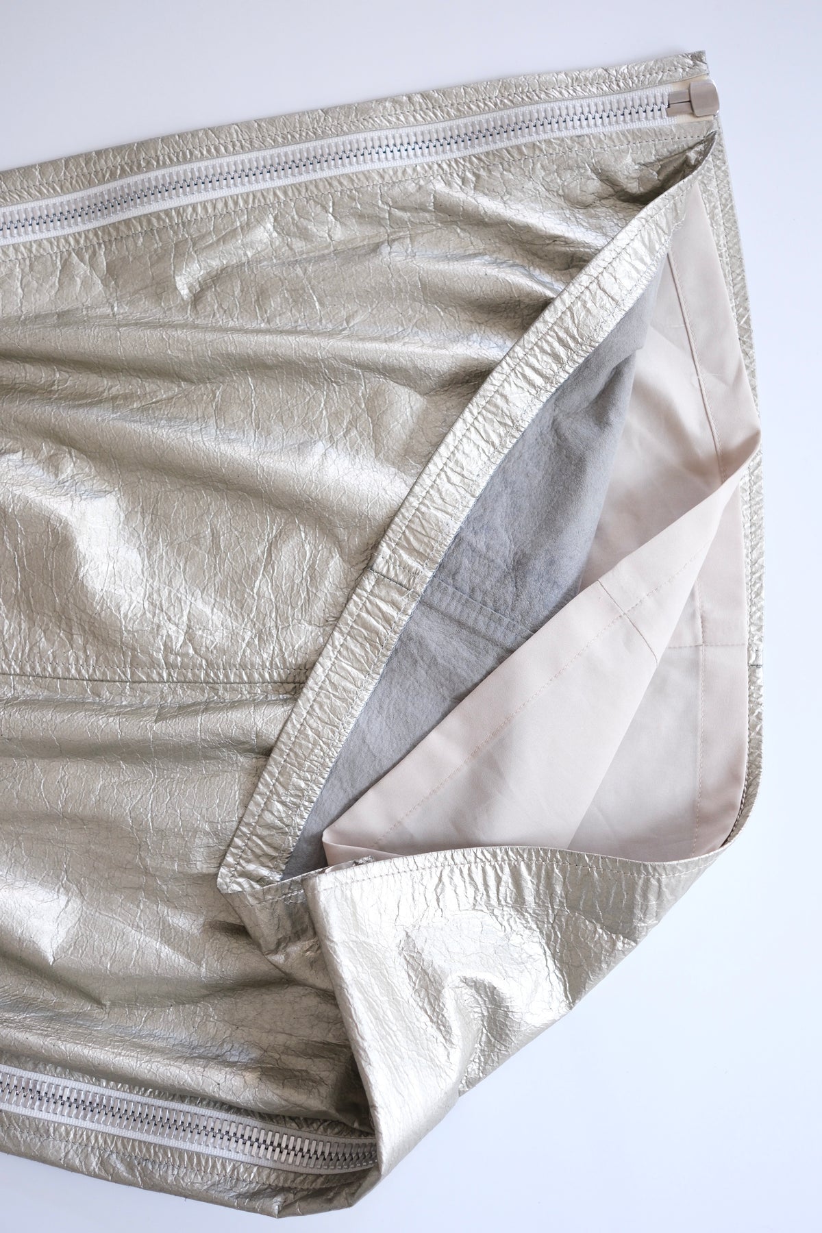 Vintage Courrèges metallic leather zip-up mini skirt