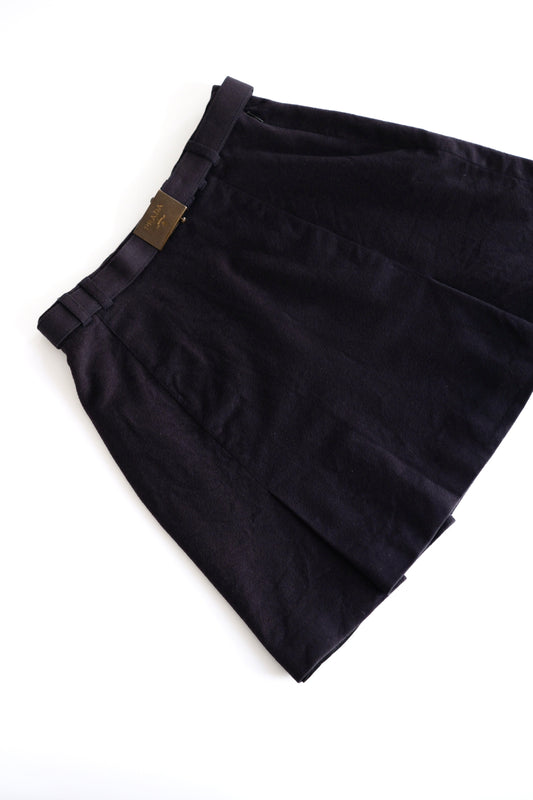 Prada 1994 navy blue wool cashmere blend flared mini skirt