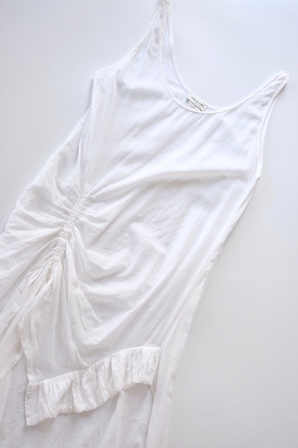 Dries van Noten sheer white cotton asymmetric tunic