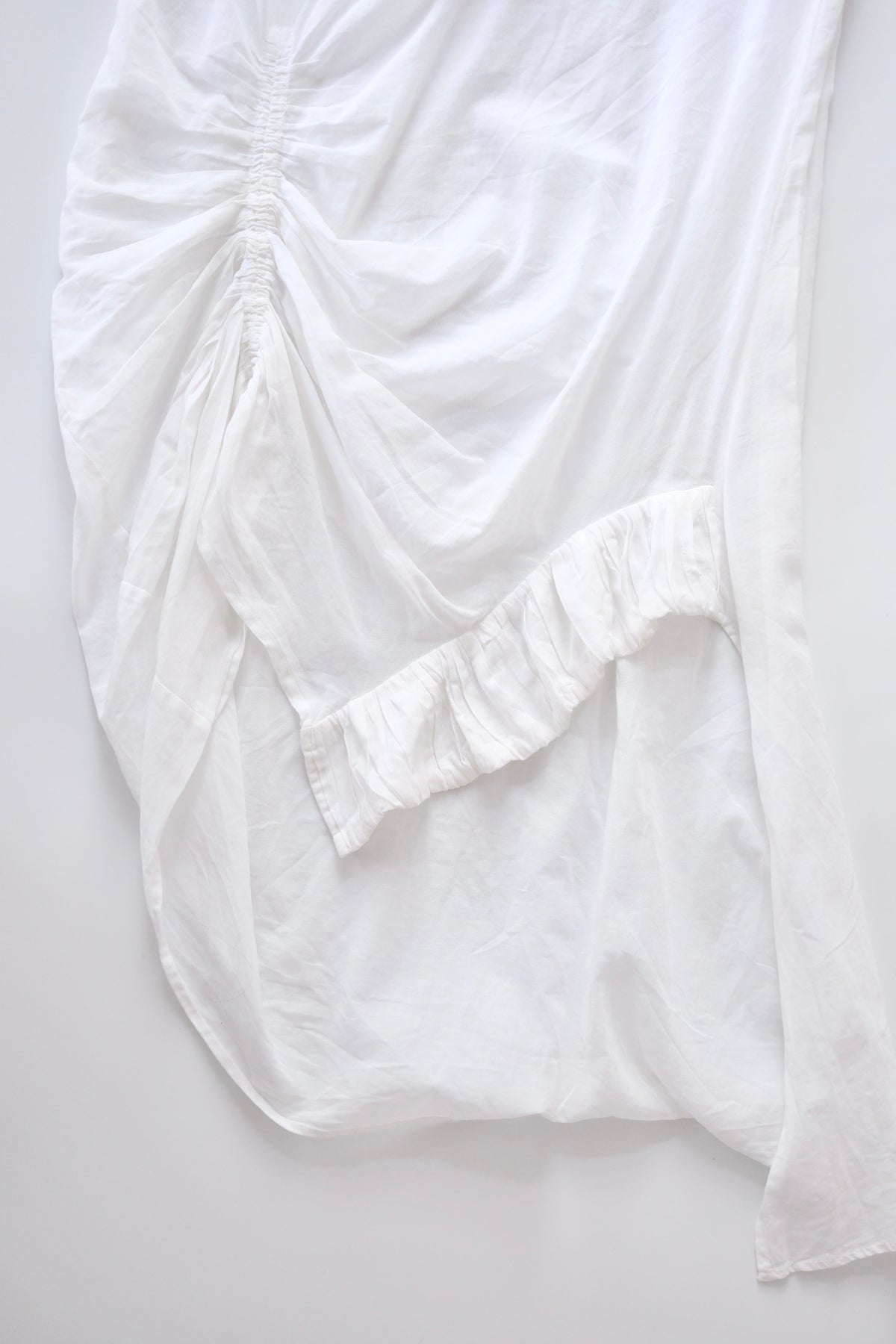 Dries van Noten sheer white cotton asymmetric tunic