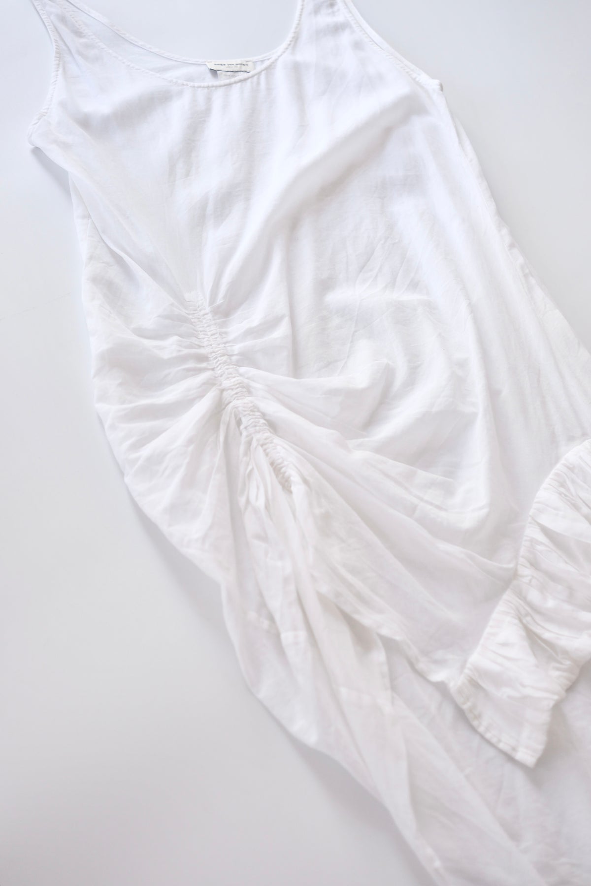 Dries van Noten sheer white cotton asymmetric tunic