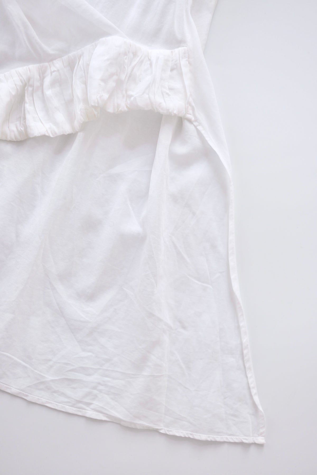 Dries van Noten sheer white cotton asymmetric tunic