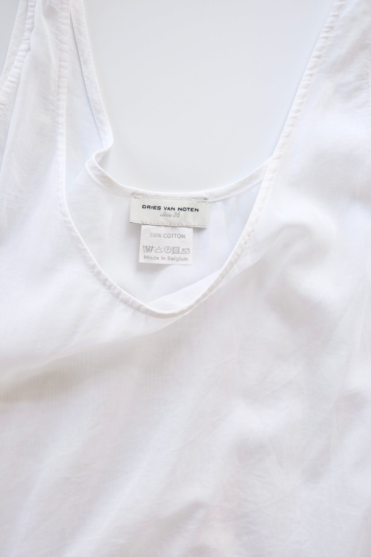 Dries van Noten sheer white cotton asymmetric tunic