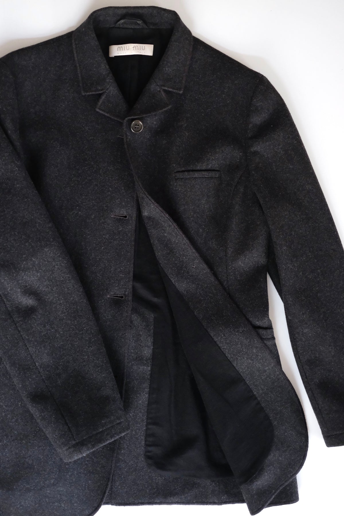 Miu Miu FW 1997 dark grey wool blazer