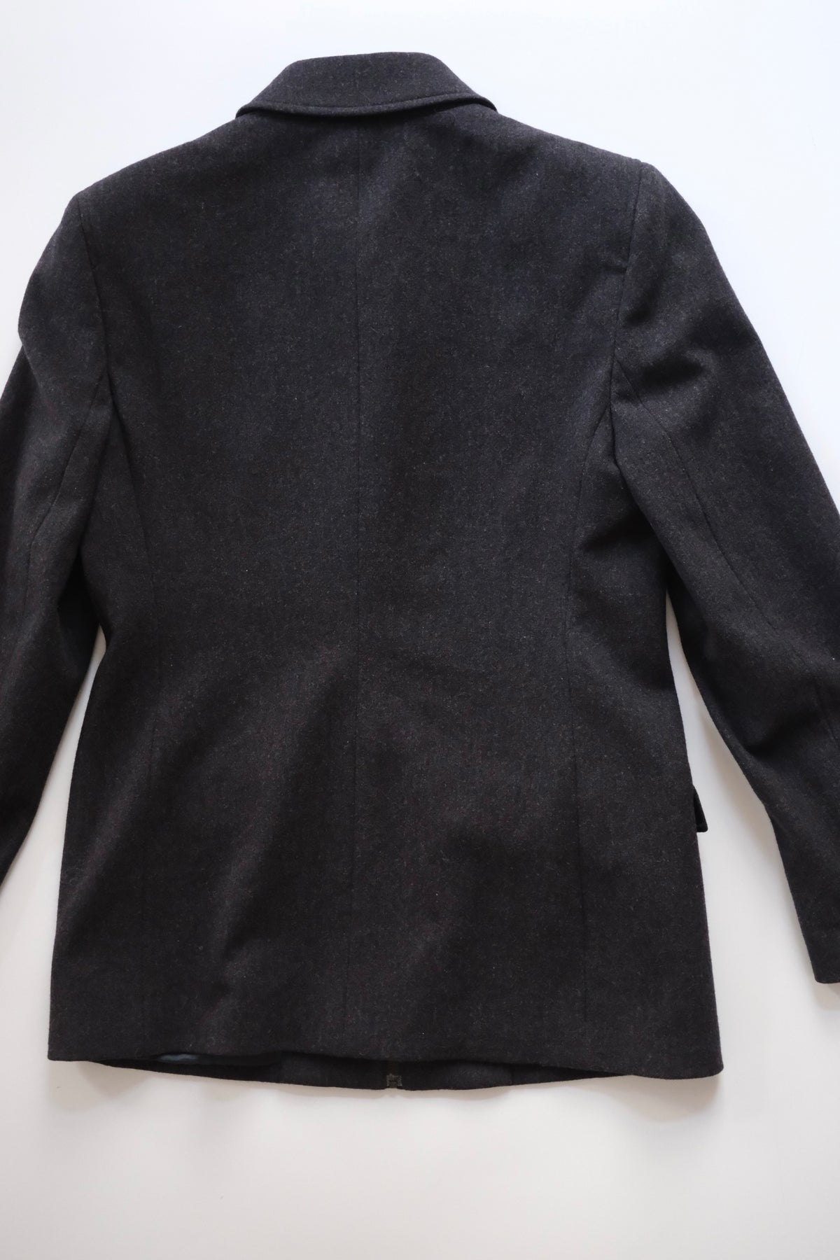 1990s Calvin Klein Collection dark grey wool zip-up jacket
