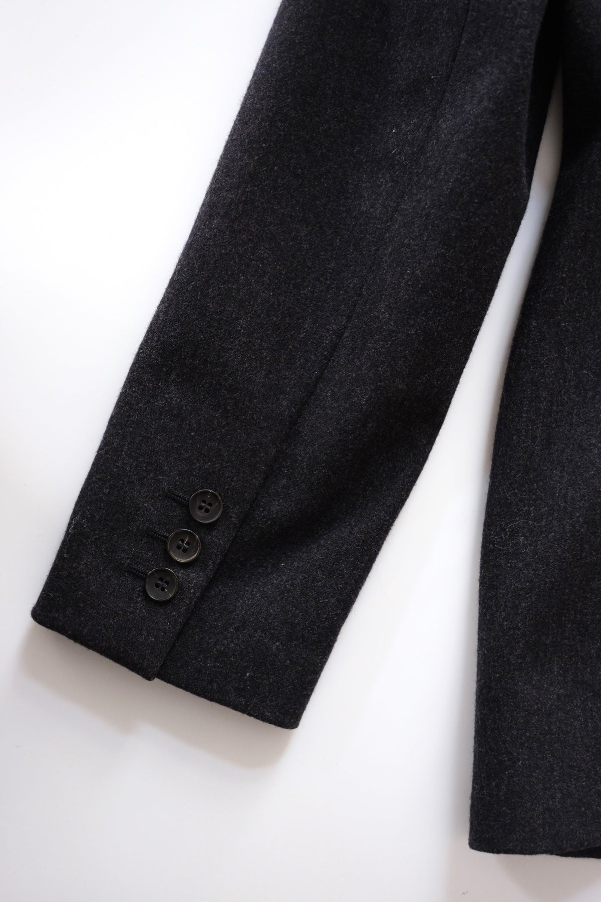 1990s Calvin Klein Collection dark grey wool zip-up jacket
