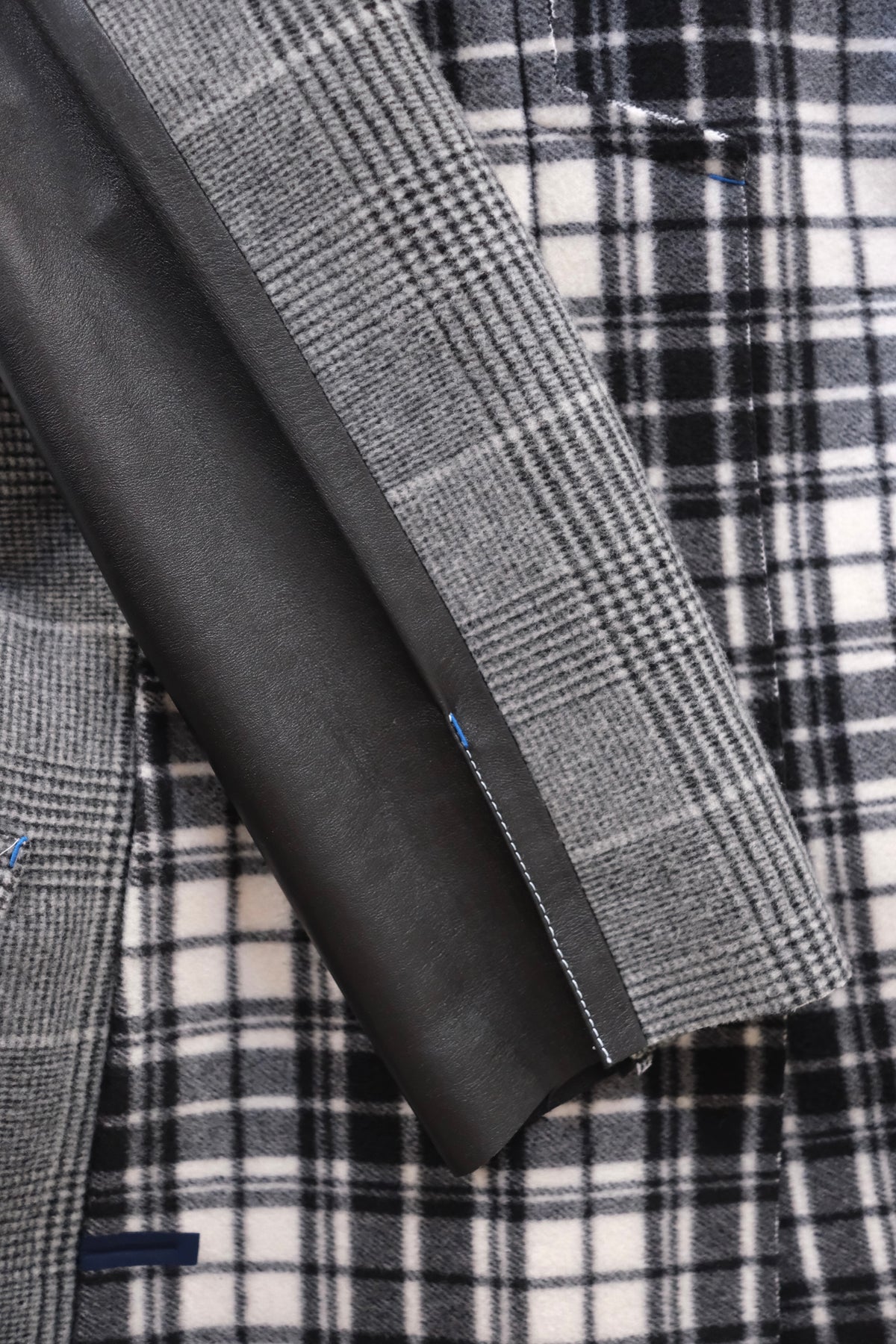 Calvin Klein Collection tailored checked grey coat with contrasting back