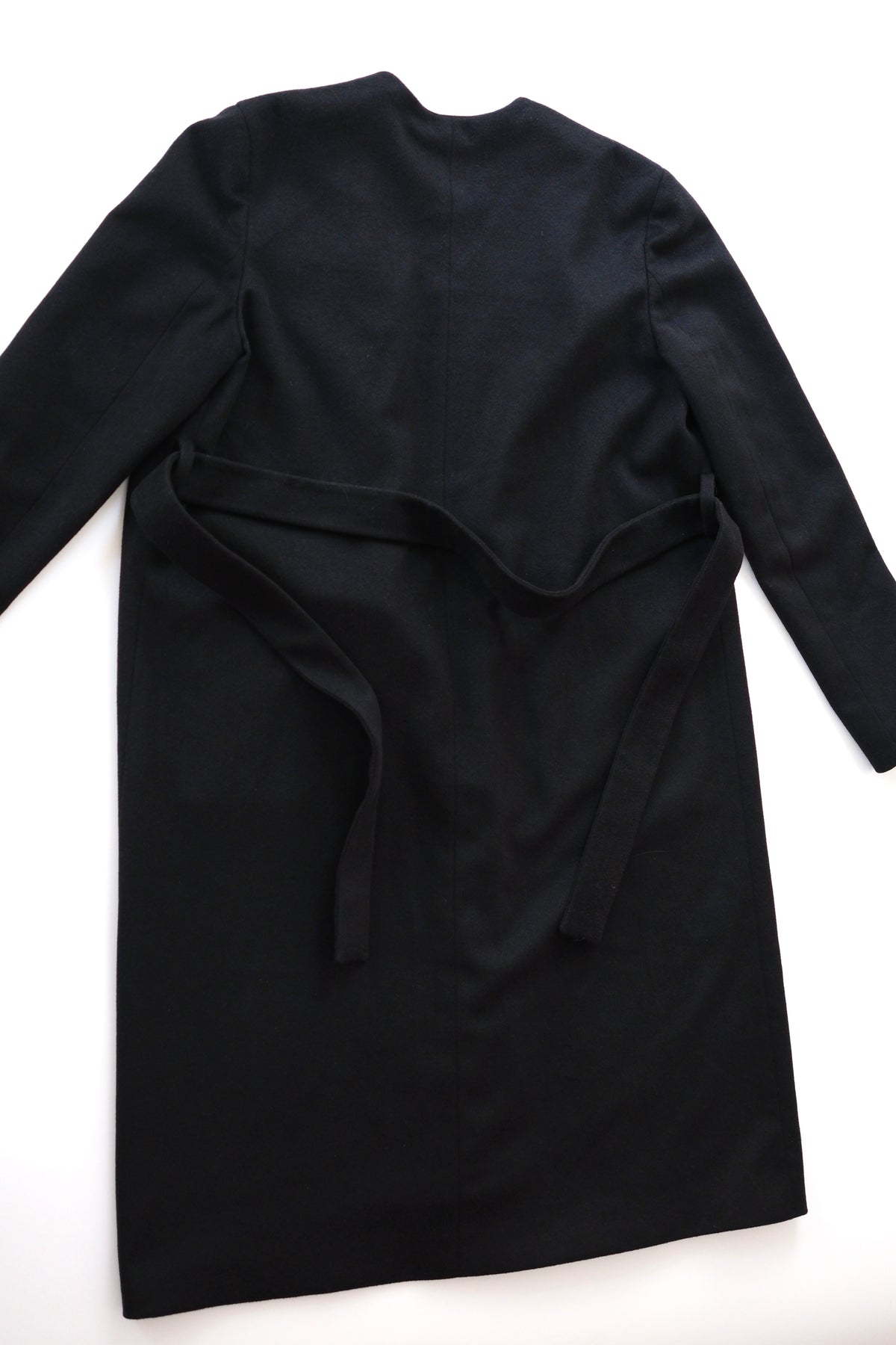 Gucci by Frida Giannini black wool wrap coat with removable lapels