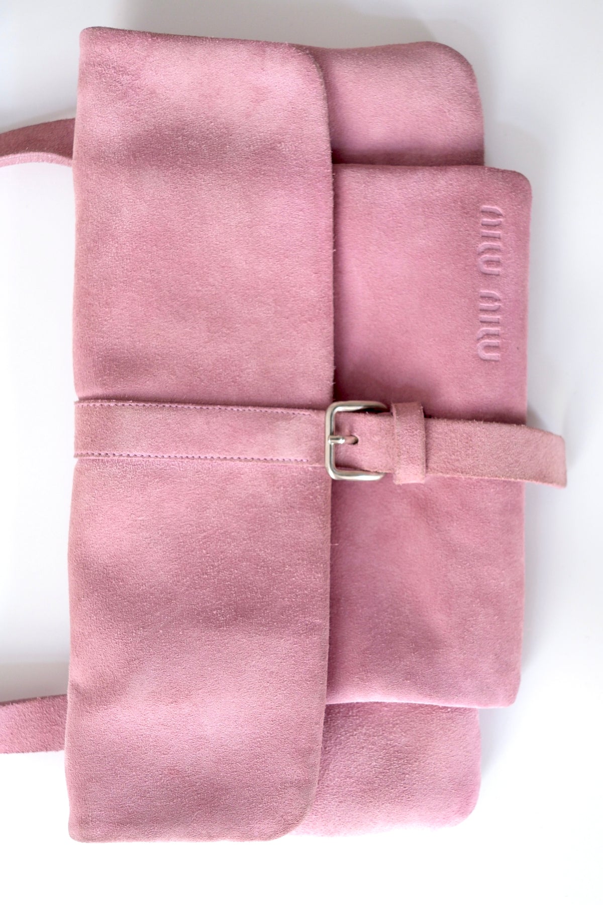 Miu Miu SS 2000 pink suede shoulder bag