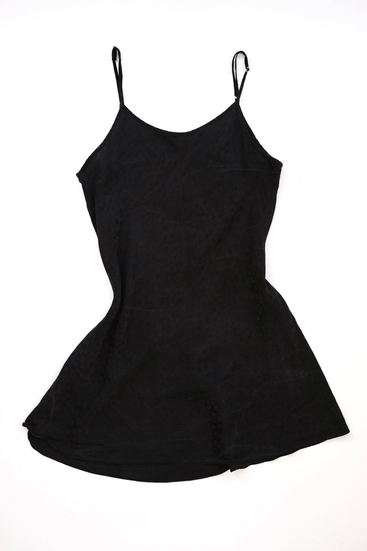 1990s vintage black patterned silk slip dress