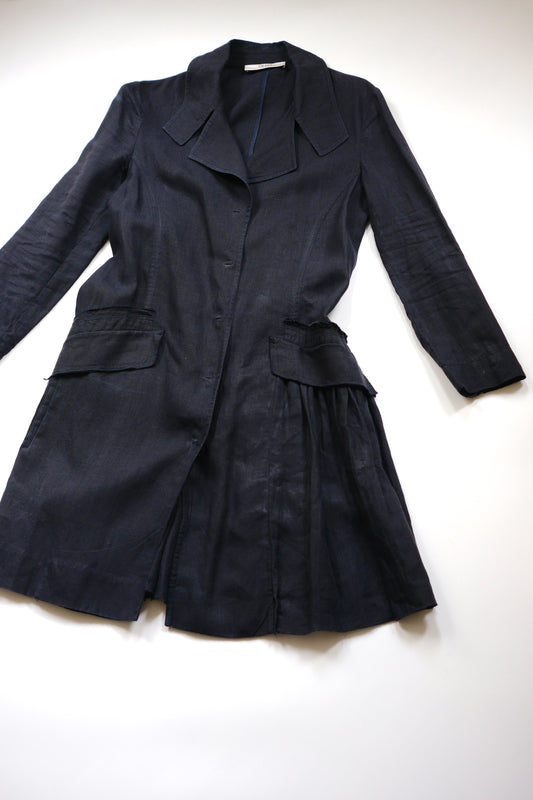 Vintage Prada black linen blazer dress