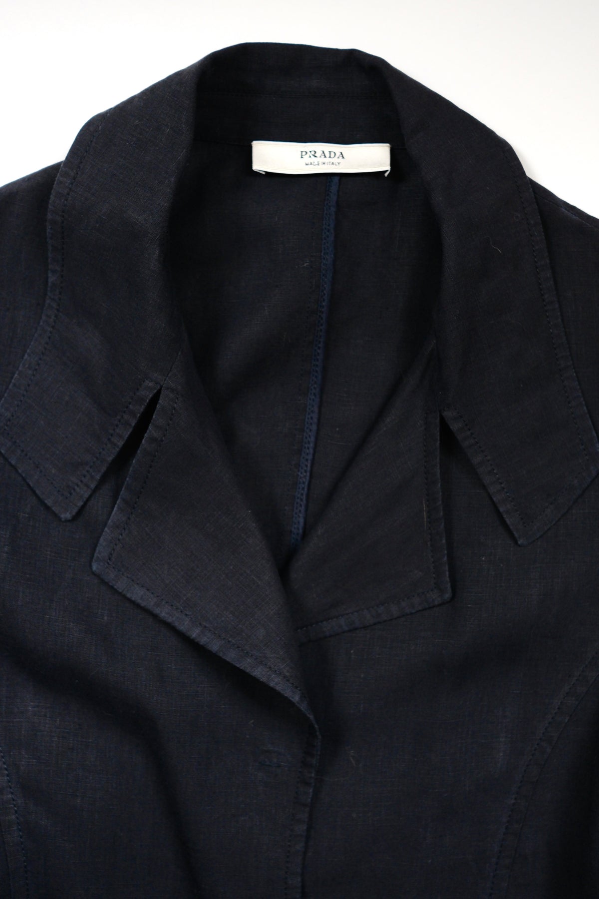 Vintage Prada black linen blazer dress