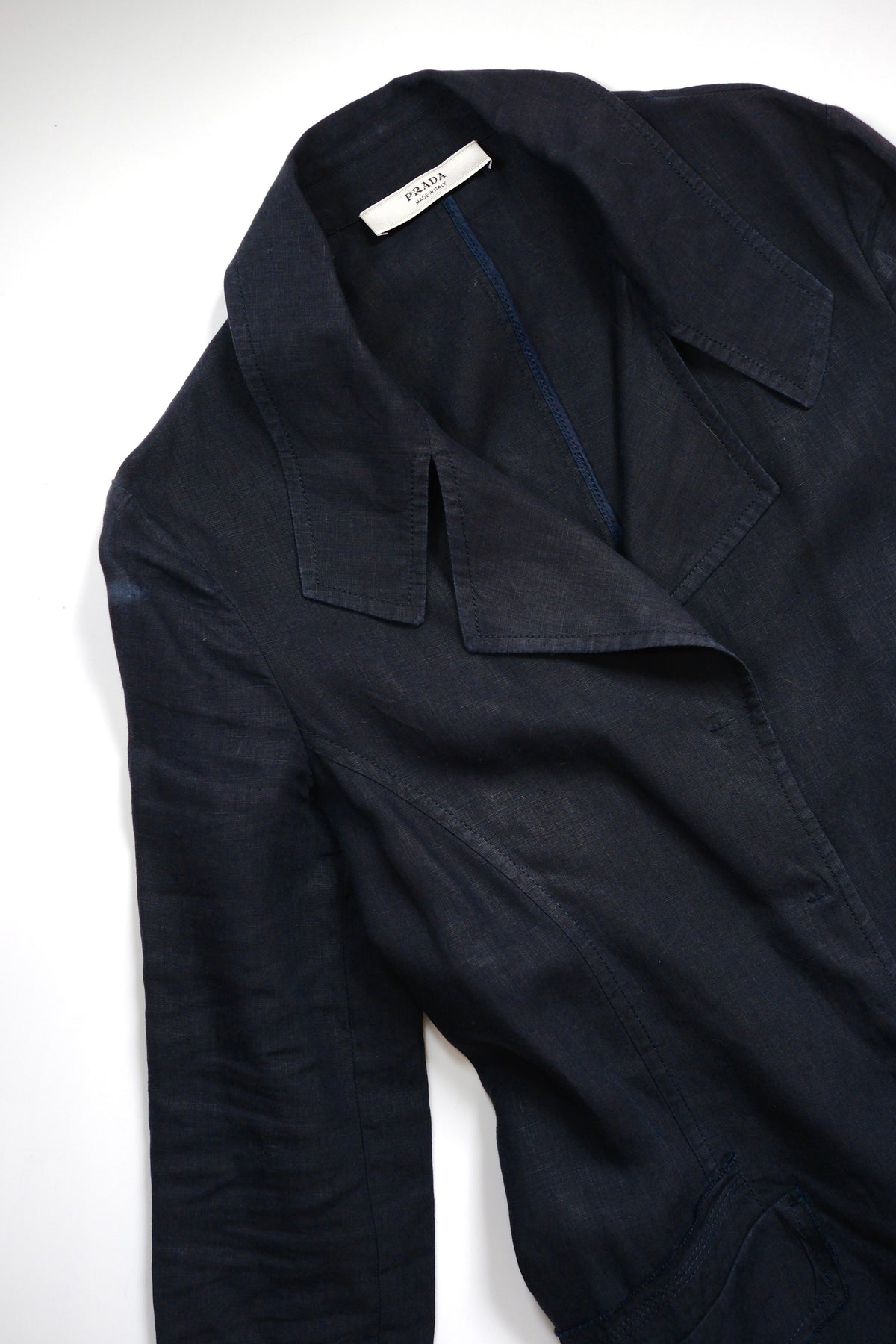 Vintage Prada black linen blazer dress