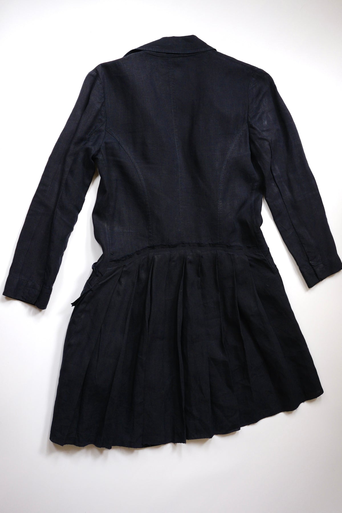 Vintage Prada black linen blazer dress