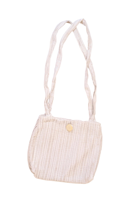Vintage Giorgio Armani pleated ivory silk tote bag