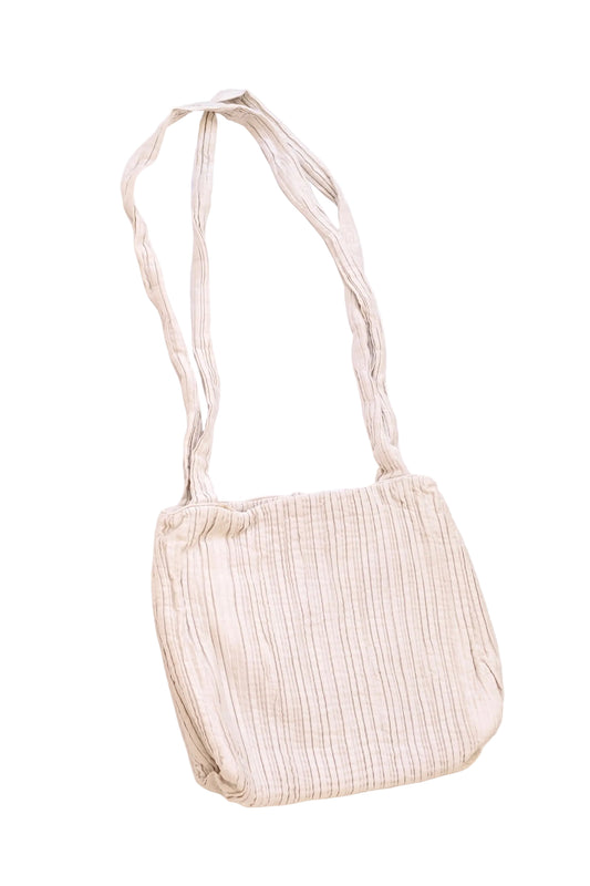 Vintage Giorgio Armani pleated ivory silk tote bag