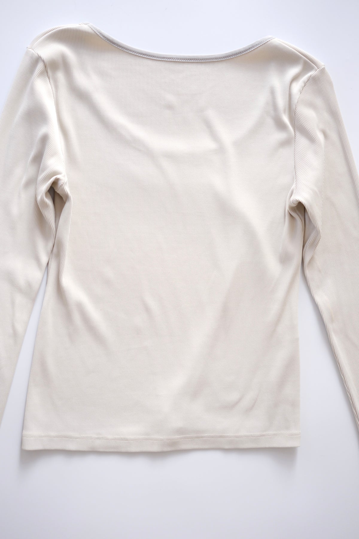 1990s Prada Linea Rossa ribbed cream longsleeve top