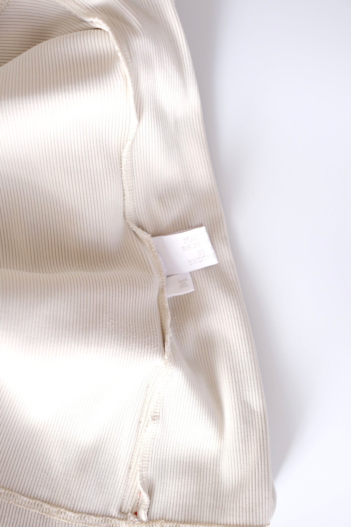 1990s Prada Linea Rossa ribbed cream longsleeve top