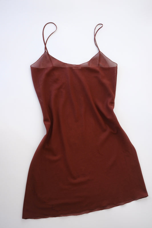 Miu Miu semi-sheer silk slip dress