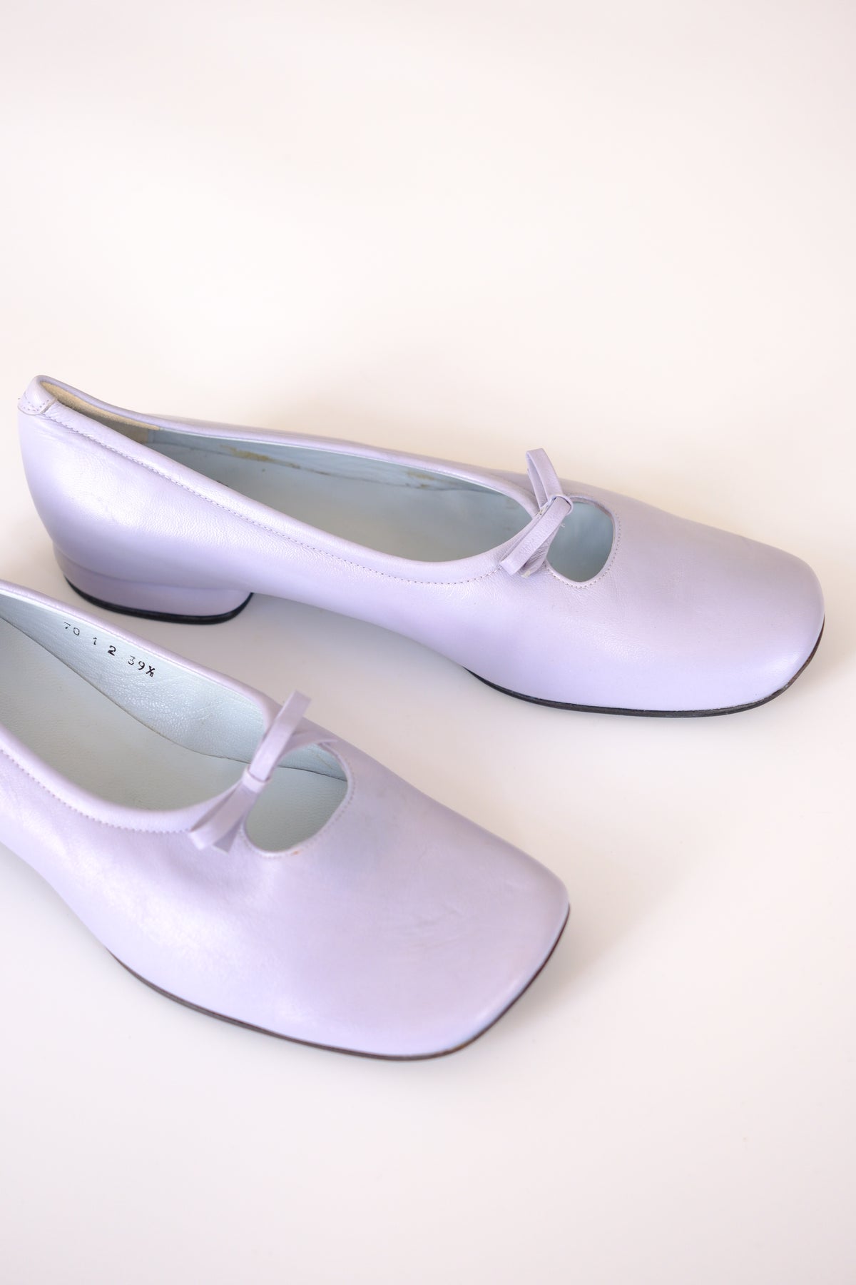 Audley lavender leather ballet flats