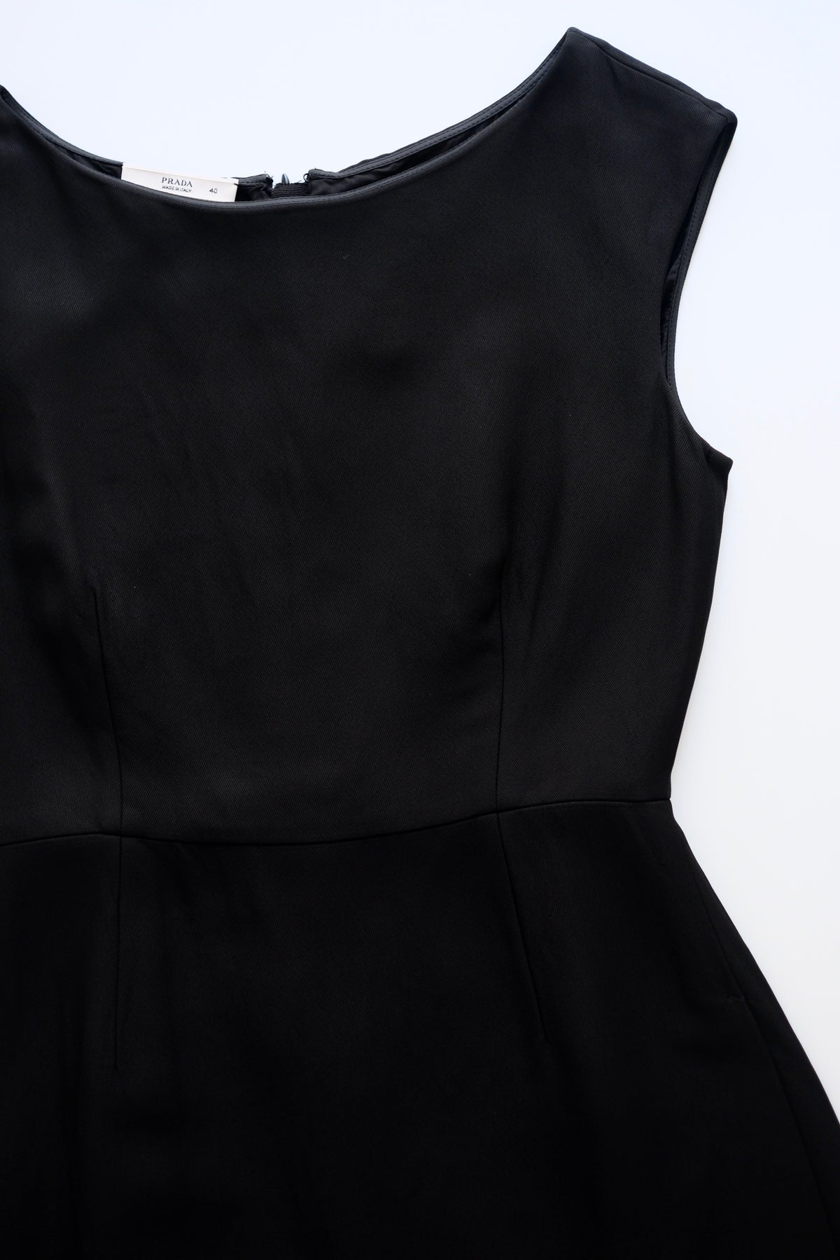 2000s Prada tailored black shift midi dress