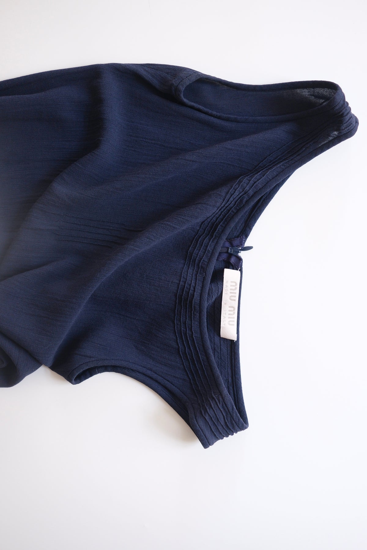 Miu Miu SS 1997 long semi-sheer dark blue dress