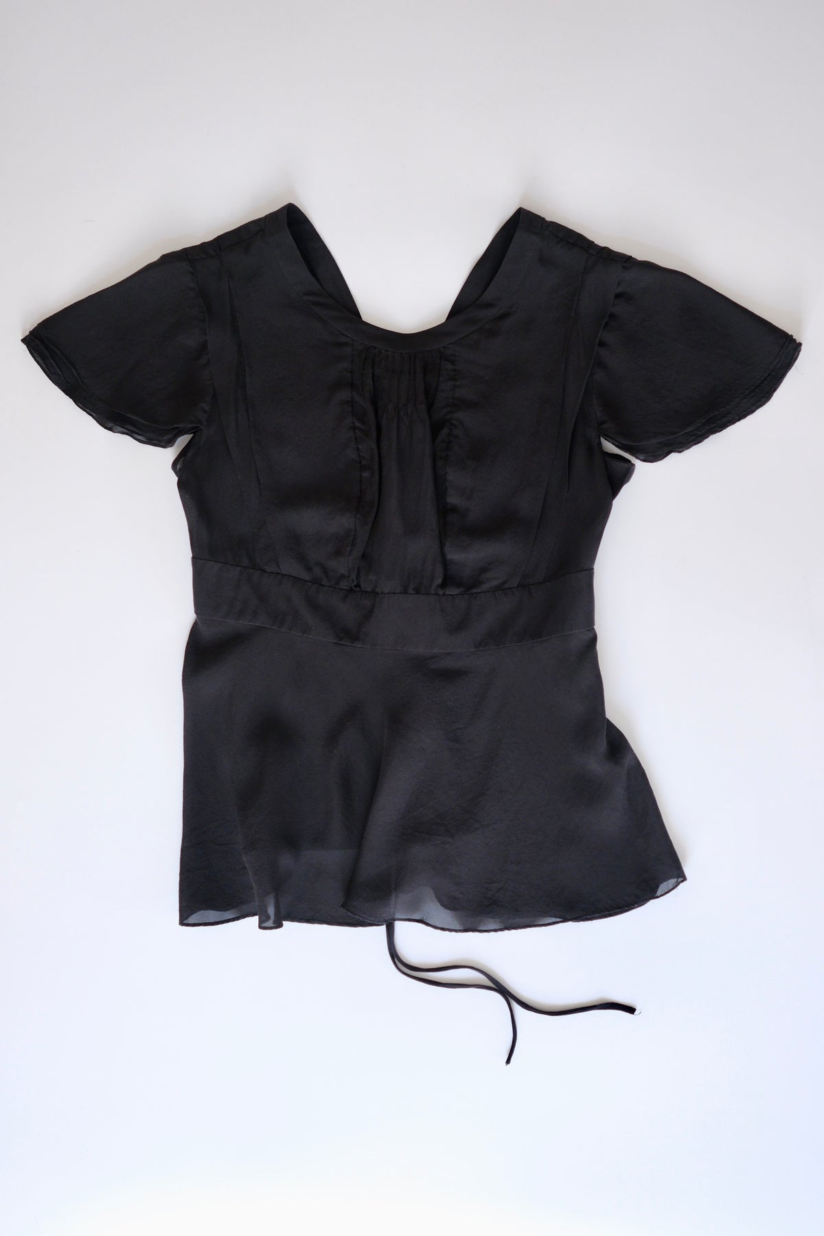 Gucci by Frida Giannini Spring 2006 black short sleeve silk blouse