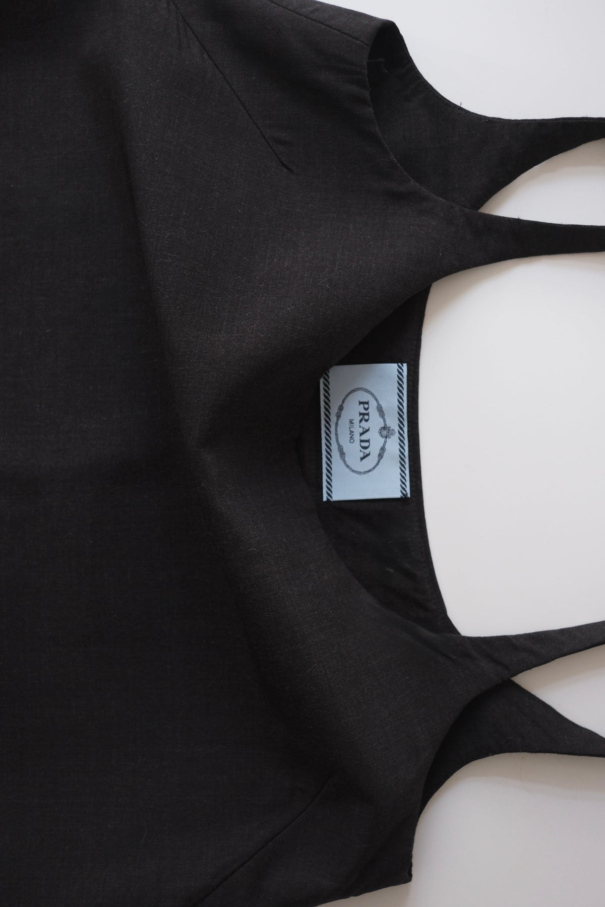 Prada SS 2019 anthracite wool strappy mini dress