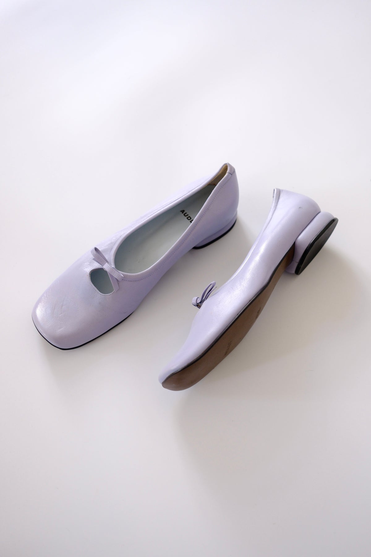 Audley lavender leather ballet flats
